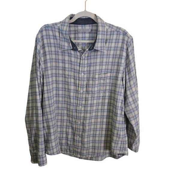 Outerknown Plaid Button-Up Flannel Shirt Organic Cotton Blue Plaid Size L - Picture 1 of 5